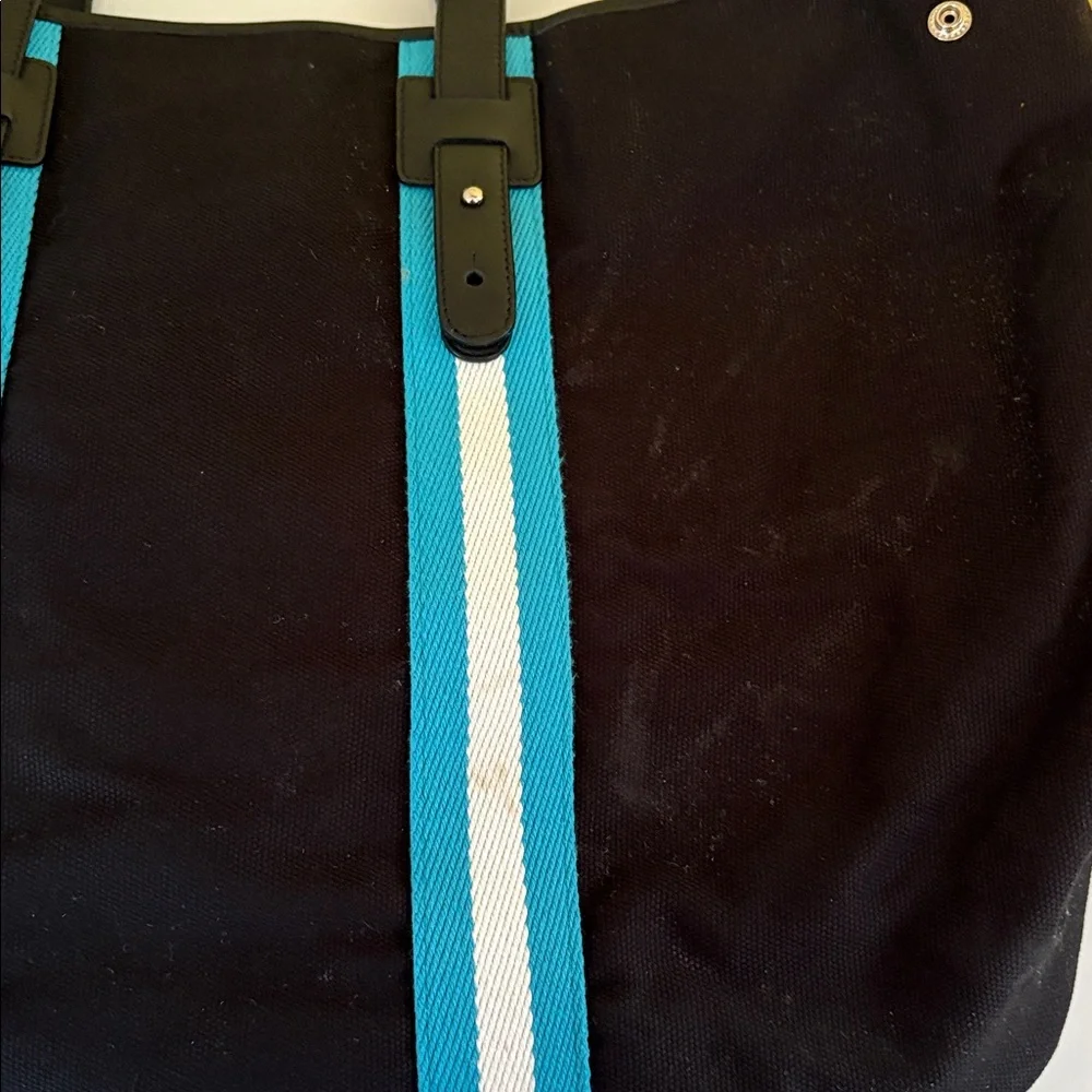 Talbots Large Black Cotton Canvas Open-Top Tote